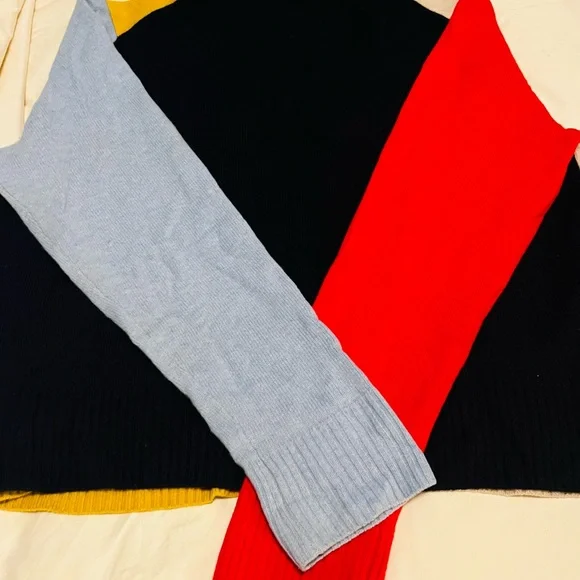 Alex Mill Colorblock Cardigan - Red, Cream, Yellow, Blue, Green - Picture 2 of 7